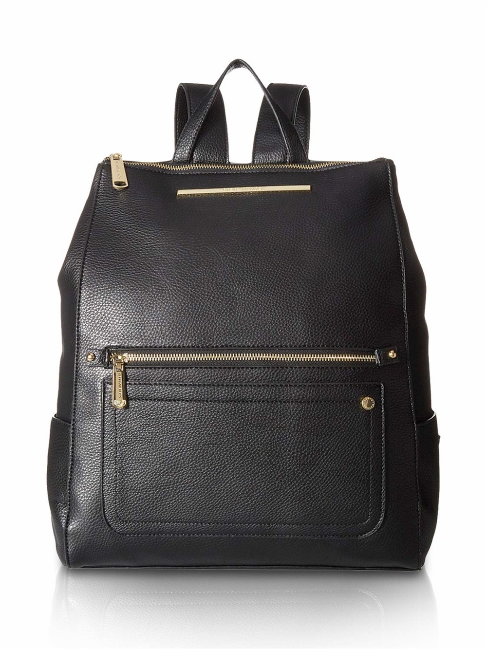 Black Pebbled Tote Bag with Gold Hardware